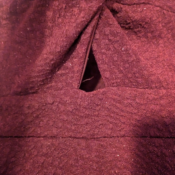 Windsor Burgundy Glitter Mini Dress with Spaghetti Straps And Key Hole Cutout - Picture 6 of 10